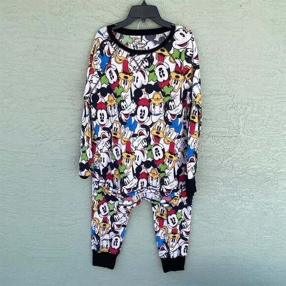 Disney Pajama Set Size 12-14 Mickey Mouse & Friends Long Sleeve - Picture 3 of 11